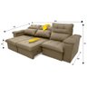 Sofá Retrátil/Reclinável Verona 2,30m Suede Velut Bege c/ Molas Ensacadas - King House - 3