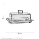 Ver mais imagens de Queijeira e Manteigueira de Vidro Transparente 9x20x9cm Tampa Servir Mesa Queijo