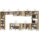 Ver imagem 4 de Cozinha Modulada Completa Vick Castanho Off White - Alj Móveis