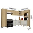 Ver imagem 5 de Cozinha Modulada Completa Vick Castanho Off White - Alj Móveis