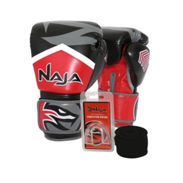 Kit Luva Naja New Extreme Vermelho 16oz - 6