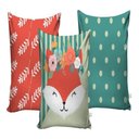 Ver imagem 3 de Cortina Infantil Raposinha + 3 Capas Almofadas De Quarto
