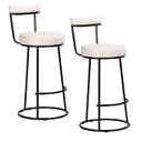 Ver imagem 2 de Conjunto 2 Banquetas Alta com Encosto para Cozinha Miami Branco/Preto