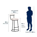 Ver imagem 3 de Conjunto 2 Banquetas Alta com Encosto para Cozinha Miami Branco/Preto