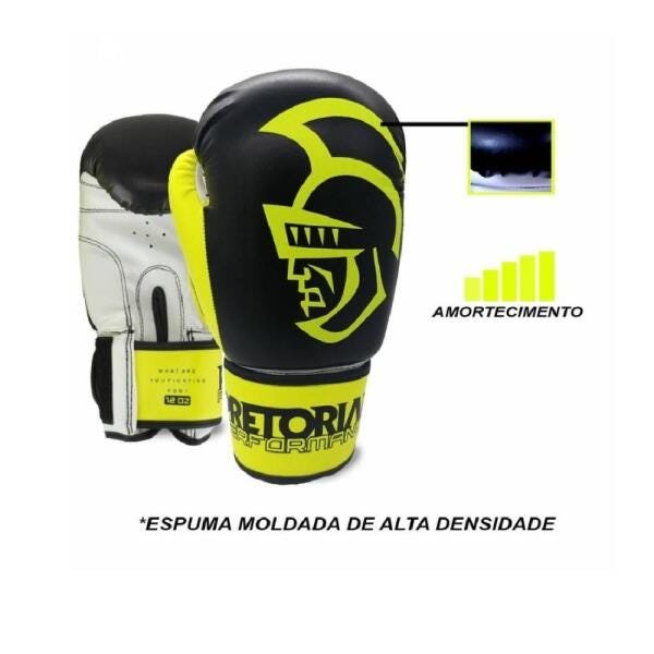 Kit Boxe/Muay Thai Performance Pretorian-Preto/Amarelo 14Oz - 5