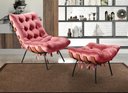 Ver imagem 2 de Poltrona Costela com Puff Cor:Suede Rosa 280