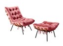 Ver imagem 1 de Poltrona Costela com Puff Cor:Suede Rosa 280