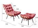 Ver imagem 5 de Poltrona Costela com Puff Cor:Suede Rosa 280