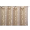 Ver imagem 2 de Cortina Jacquard Sala e Quarto 3,00x2,80 Bege Ilhós Quadrado Cromado