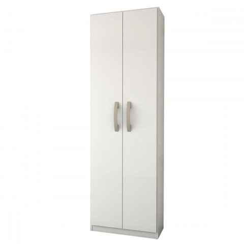 Armário Multiuso Andorra 2 Portas 4 Prateleiras Branco Neve - Panorama Móveis