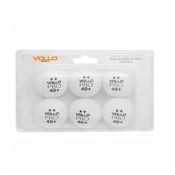 BOLA DE TÊNIS DE MESA VOLLO COM 6 UNIDADES BRANCA - 1