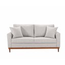 Ver imagem 3 de Sofa 2 Lugares Living 1,88 m Base de Madeira México:Linho Prata