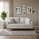 Ver imagem 1 de Sofa 2 Lugares Living 1,88 m Base de Madeira México:Linho Prata