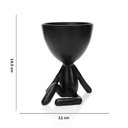 Ver imagem 2 de Vaso Bob Robert Plant Em Poliresina Preto 14,5x11x12cm