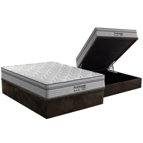 Cama Box Baú Casal: Colchão Molas Ensacadas Probel MasterPocket ProDormir Springs Luxo + Base CRC