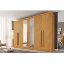 Ver imagem 4 de Guarda Roupa Casal 6 Portas (2 C/ Espelho) e 4 Gavetas Alba Plus Peroba - Europa