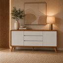 Ver imagem 1 de Buffet Aparador 2 Portas 3 Gavetas 1,65m Néctar -Belaris:Naturalle/Off White