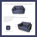 Ver imagem 6 de Sofá Gianni | Pé Cantoneira & Tecido Acquablock Impermeável | 2 Lugares | Medida 140cm | Marinho 339