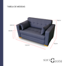 Sofá Gianni | Pé Cantoneira & Tecido Acquablock Impermeável | 2 Lugares | Medida 140cm | Marinho 339 - 7