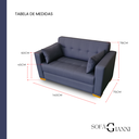 Ver imagem 6 de Sofá Gianni | Pé Cantoneira & Tecido Acquablock Impermeável | 2 Lugares | Medida 140cm | Marinho 339