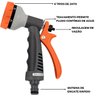 Esguicho Hidropistola 6 Jatos + Engate Rápido 1/2" + Bico Torneira + Torneira de Metal para Jardim 1 - 8