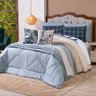 Kit Edredom King Country com Almofadas Estampadas 07 Peças - Dupla Face Percal 300 Fios - 4