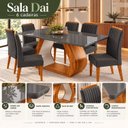 Ver imagem 6 de Conjunto Sala de Jantar 6 Lugares Retangular Tampo de Vidro e MDF Dai