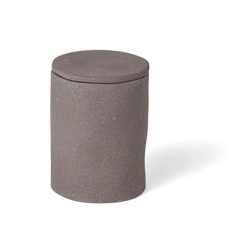 Pote Decorativo em Cimento Cinza com Tampa 10cm 16825 Mart