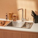 Ver mais imagens de Kit Cuba para Cozinha Terena 58 Cm e Torneira Misturador Monocomando Extensível Gurupi - Prata