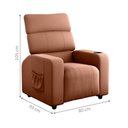 Ver imagem 2 de Poltrona Reclinável para Descanso Pilos Veludo Ferrugem