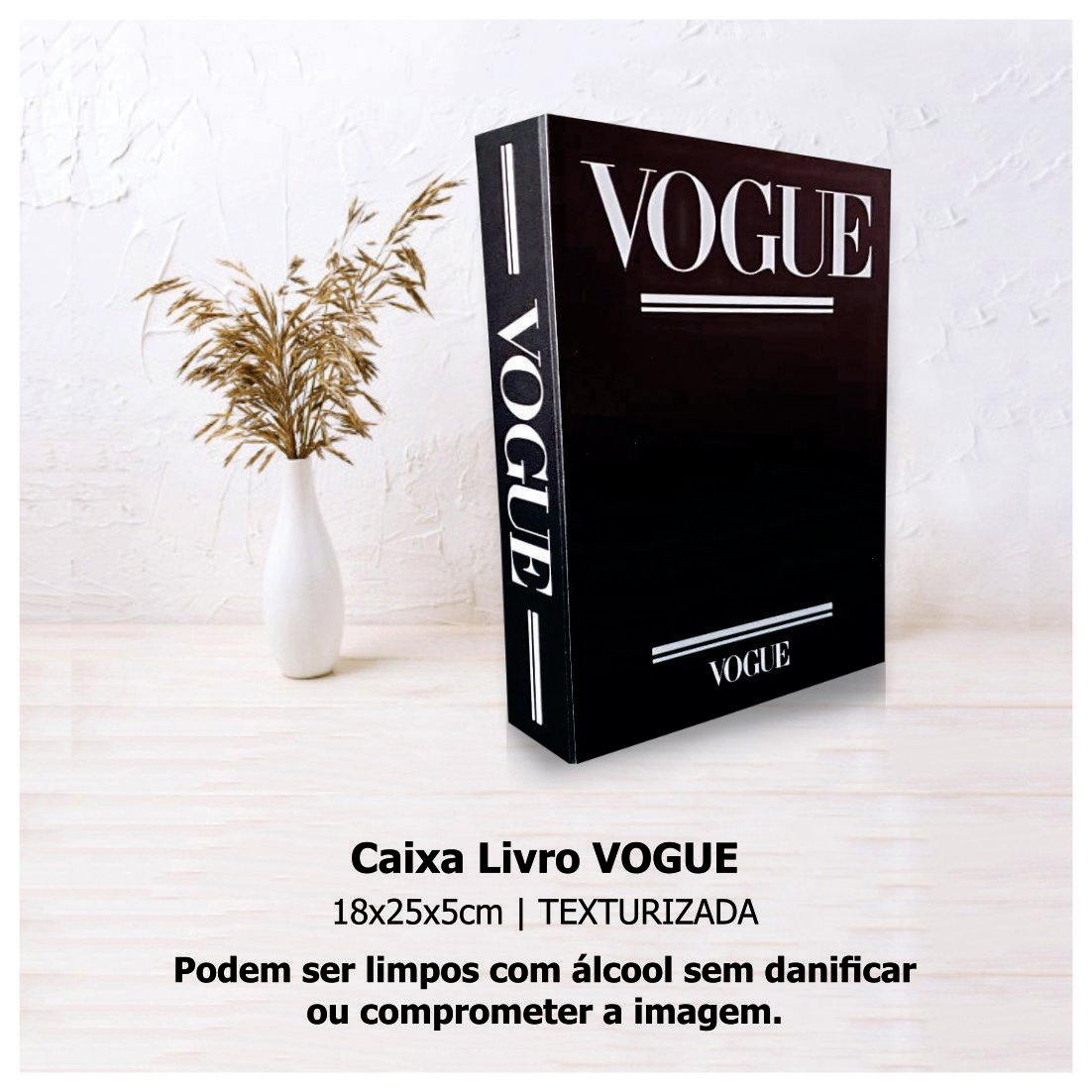 Caixa Livro Porta Objetos VOGUE 18x25x5cm Texturizada - 4