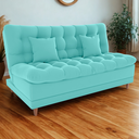 Ver imagem 1 de Sofa Cama 2 Lugares 185 Cm Duda Veludo Deluxe Sofistc Verde Milani Store