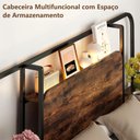Ver imagem 6 de Cama Casal Full 140 cm com Cabeceira, Mesas Laterais, Tomadas e USB