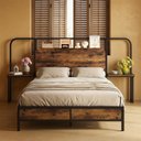 Ver imagem 1 de Cama Casal Full 140 cm com Cabeceira, Mesas Laterais, Tomadas e USB