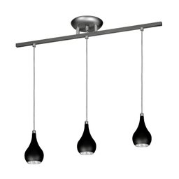 Lustre Pendente Design 5513 Para 3 Lâmpadas Gu10 Cor Preta - 1