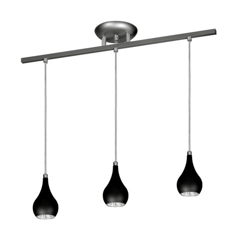 Lustre Pendente Design 5513 Para 3 Lâmpadas Gu10 Cor Preta