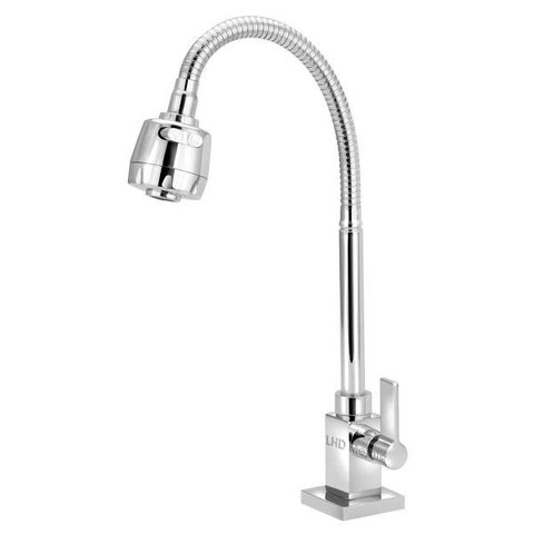 Torneira Cozinha de Mesa Bancada Quadrada Tubo Gourmet Luxo