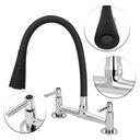 Ver imagem 2 de Torneira Misturador Cozinha de Mesa Gourmet Duplo Jato 1/4v.:preto