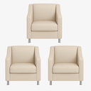 Ver imagem 1 de Kit 3 Poltronas Sofia Decorativa para Recepção Bege Corino