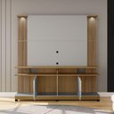 Ver imagem 4 de Home Theater York LED 180cm MDF Cinamomo e Off White Bechara Móveis