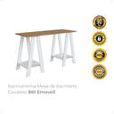 Ver imagem 2 de Escrivaninha Mesa de Escritório Cavalete B61 Emovell: Mel/branco
