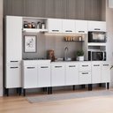 Ver imagem 1 de Armário de Cozinha Laís 13 Portas 1 Gaveta Branco - Pnr Móveis