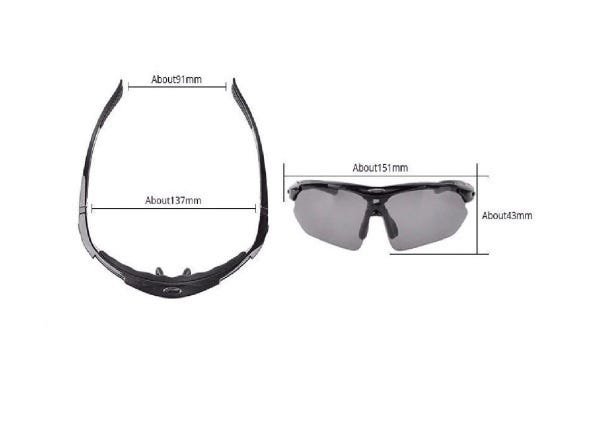 Óculos Ciclismo Rockbros 5 Lentes (1 É Polarizada) Unissex - 3