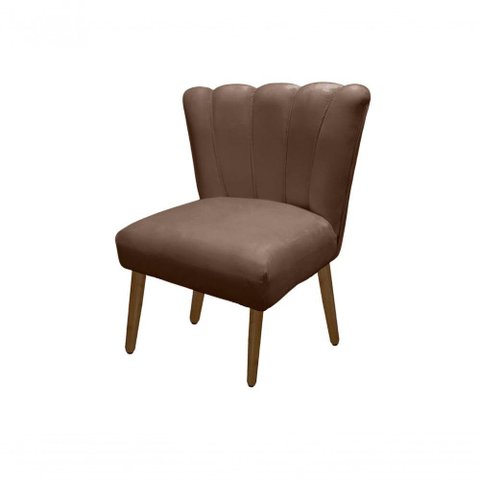 Cadeira Pétala Flor para Sala de Estar Penteadeira Salão Suede Cappuccino