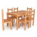 Ver imagem 1 de Conjunto Mesa de Jantar 140x70 Rústica com 6 Cadeiras em Madeira Maciça Mel - Mb Móveis