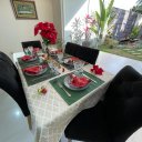Ver imagem 4 de Kit 4 Guardanapos em Jacquard Luxo Pinheiro Canadense Vermelho 40x40cm