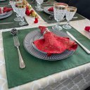 Ver imagem 2 de Kit 4 Guardanapos em Jacquard Luxo Pinheiro Canadense Vermelho 40x40cm