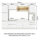Ver imagem 4 de Armário de Cozinha Completa 320cm Branco Branco Veludo Lux Madesa 01
