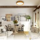 Ver imagem 3 de Luminária Plafon Teto Redondo Sobrepor Facetado Led 3 Cores 18w Ø26 Cerejeira