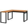 Mesa Escritório E Home Office em L Florence Industrial 135x157cm D03 Freijó Preto Fosco - Lyam - 1